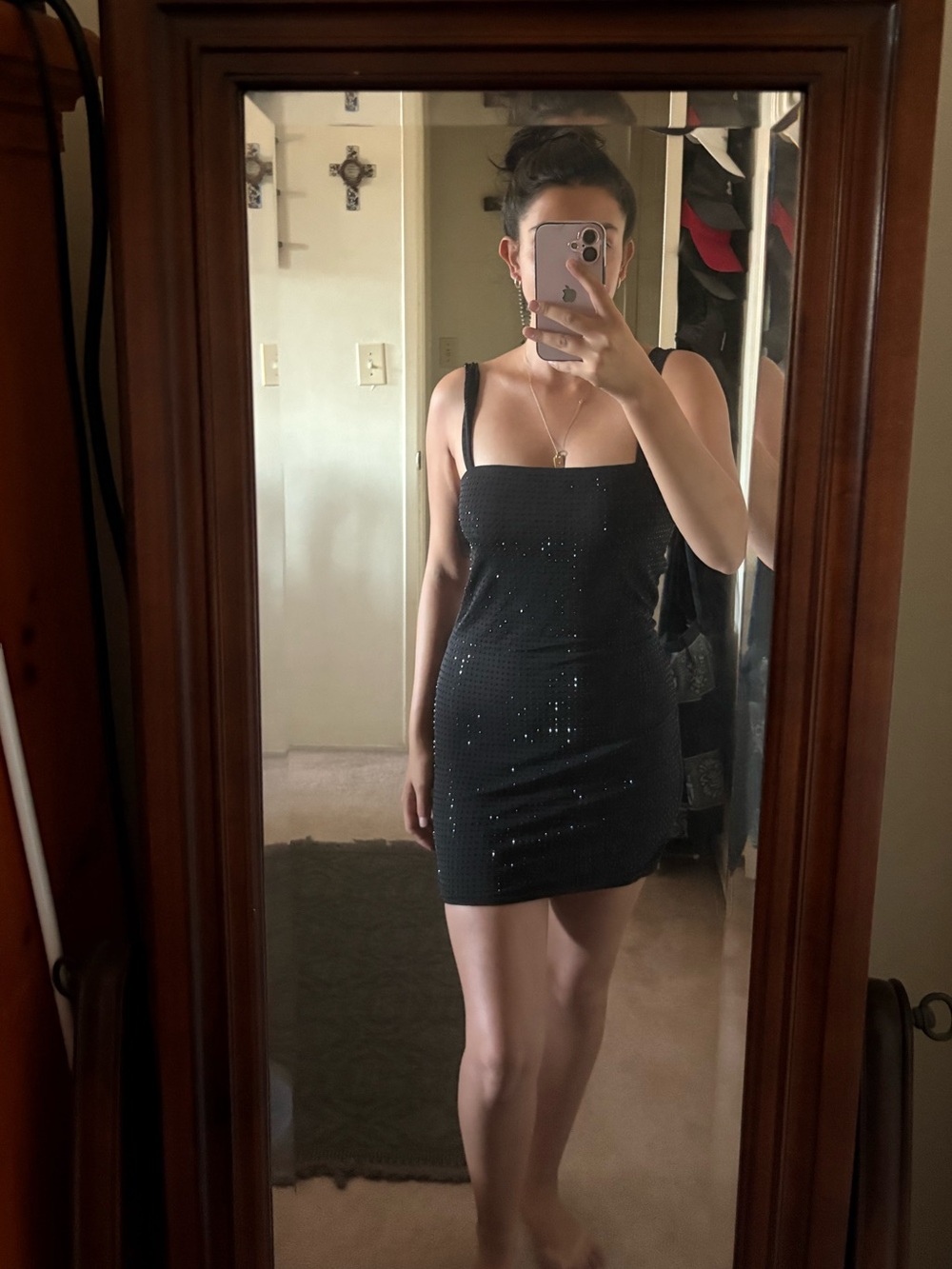 Women’s Black Sparkle Mini Dress